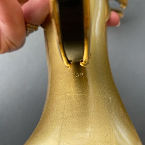 Dolce & GABBANA Keira Baroque DG Metallic Gold Heel Sandal Size 6 / 36 - Picture 15 of 16